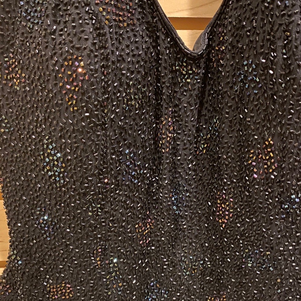 Black sequin halter style top low back